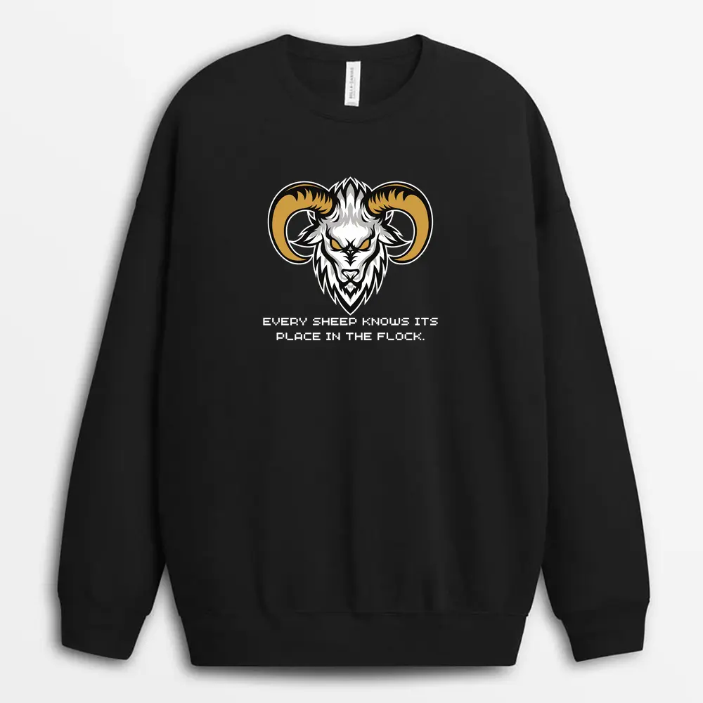 Every Sheep Knows Its Place In The Flock Wavesxgap Sweatshirt - Black