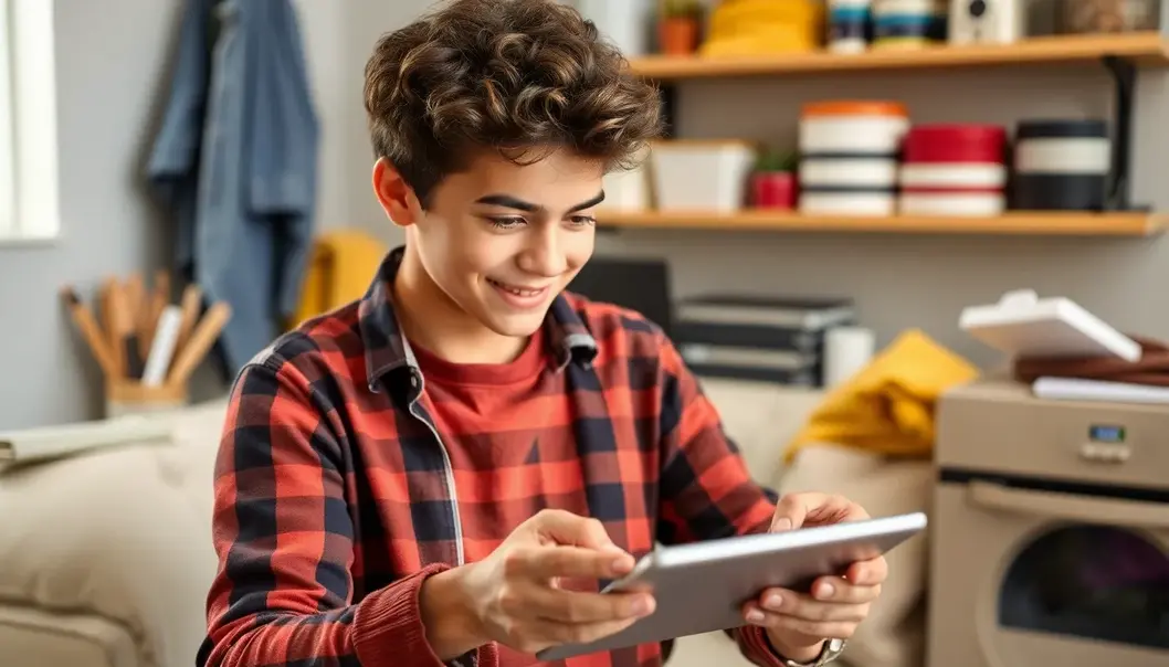 Teenagers using on-demand service apps, illustrating integration into daily life.